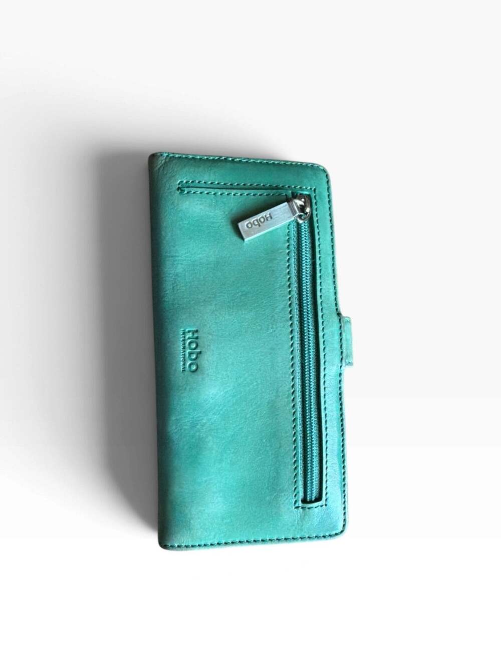 HOBO International Alice Bifold Wallet Teal Aqua Leather